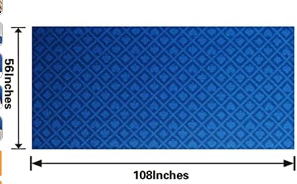 Luckin Sports⢠108 X 56 Inches Texas Hold'em Professional 10 Players Poker and Gambling Tablecloth, 100% Durable Fabric Felt, Dustproof and Waterproof, Washable and Ironable.