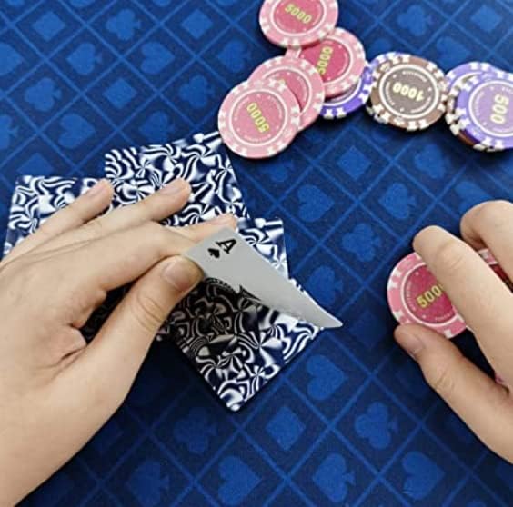 Luckin Sports⢠108 X 56 Inches Texas Hold'em Professional 10 Players Poker and Gambling Tablecloth, 100% Durable Fabric Felt, Dustproof and Waterproof, Washable and Ironable.