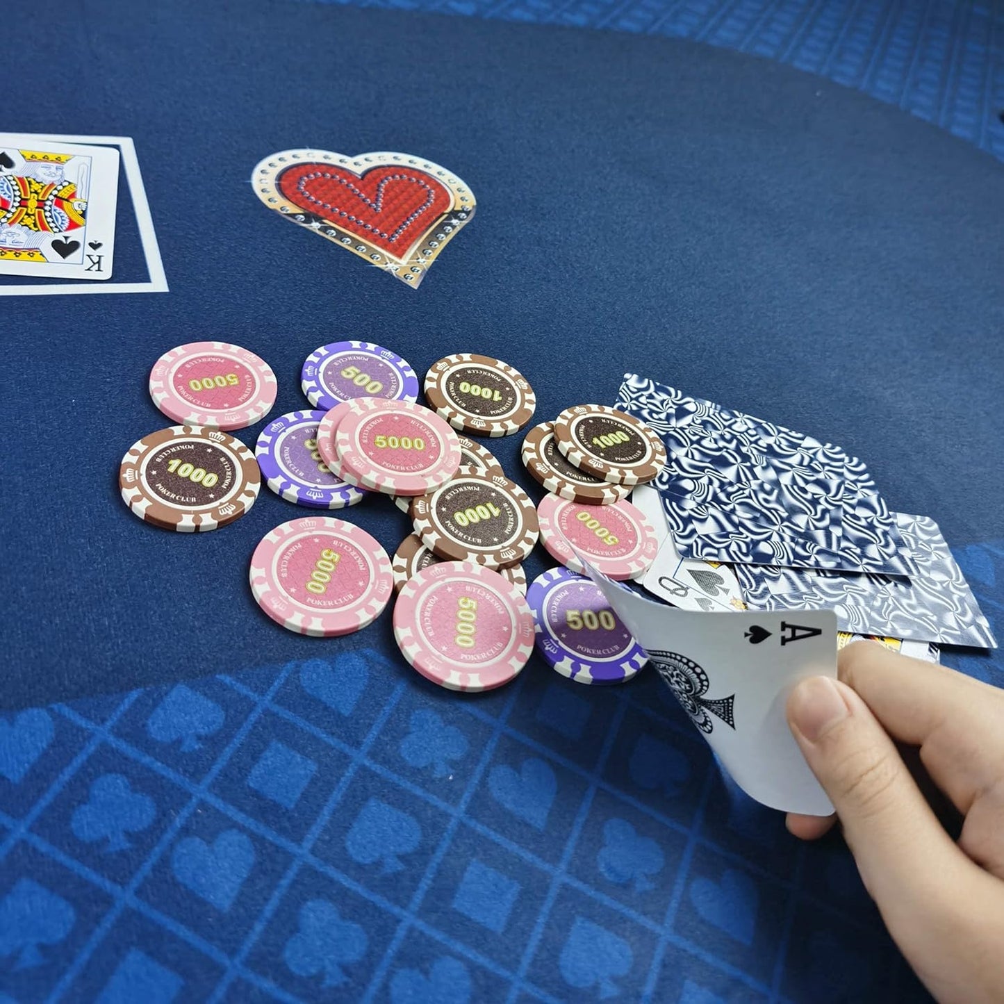 Luckin Sports⢠108 X 56 Inches Texas Hold'em Professional 10 Players Poker and Gambling Tablecloth, 100% Durable Fabric Felt, Dustproof and Waterproof, Washable and Ironable.