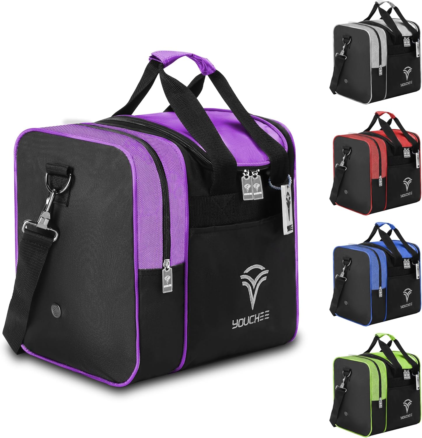 thumbnail image 2 of Single Bowling Ball Tote Bag - Padded Holder With Water Bottle Pocket & Shoe Compartment 2 of 10