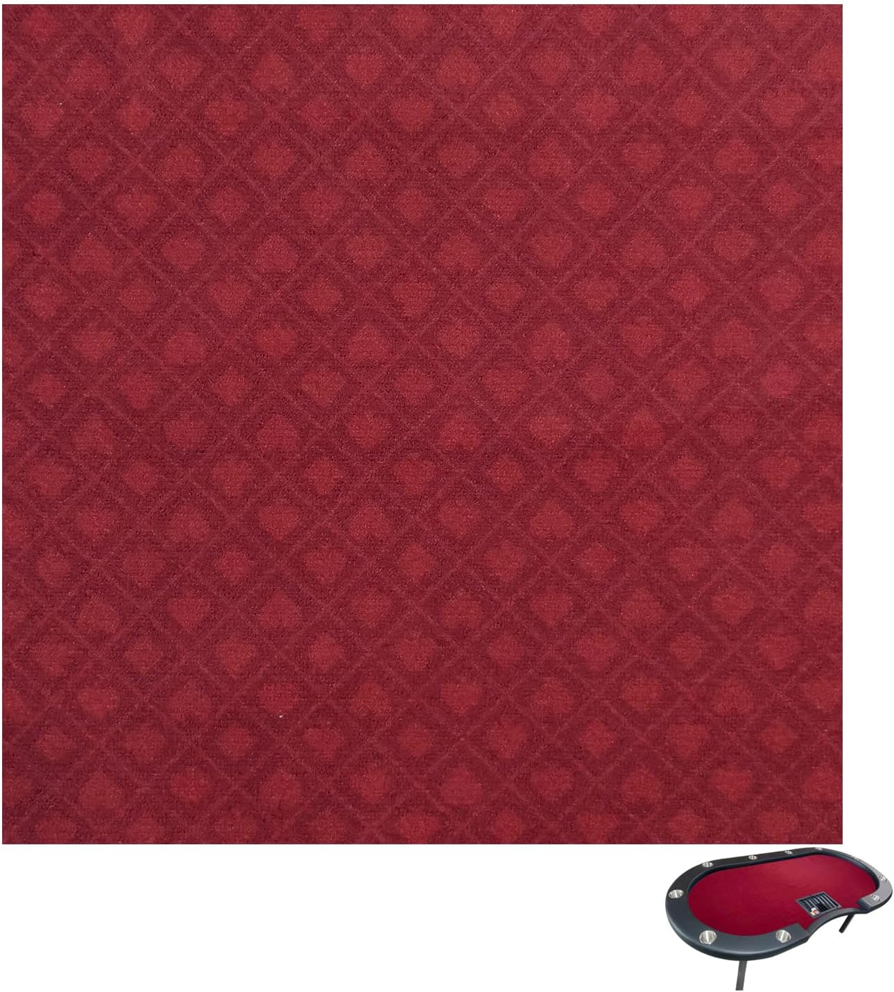 Luckin Sports™ 108 X 56 Inches Texas Hold'em Professional 10 Players Poker and Gambling Tablecloth, 100% Durable Fabric Felt, Dustproof and Waterproof, Washable and Ironable.