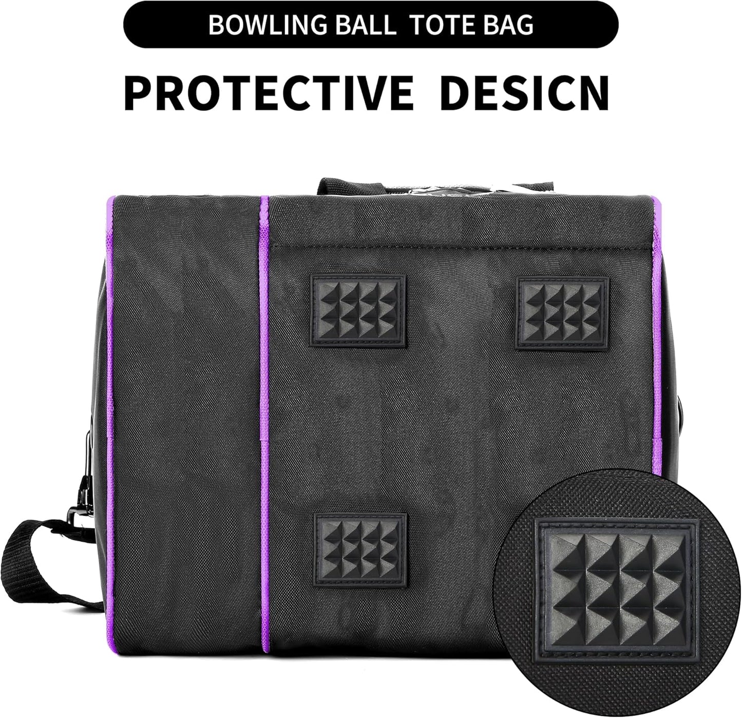 Youchee™ Bowling Ball Tote Bag with Padded Ball Holder, Holds One Bowling Ball, One Pair of Bowling Shoes Up to Mens Size 13, and multifunction Accessory Pockets.