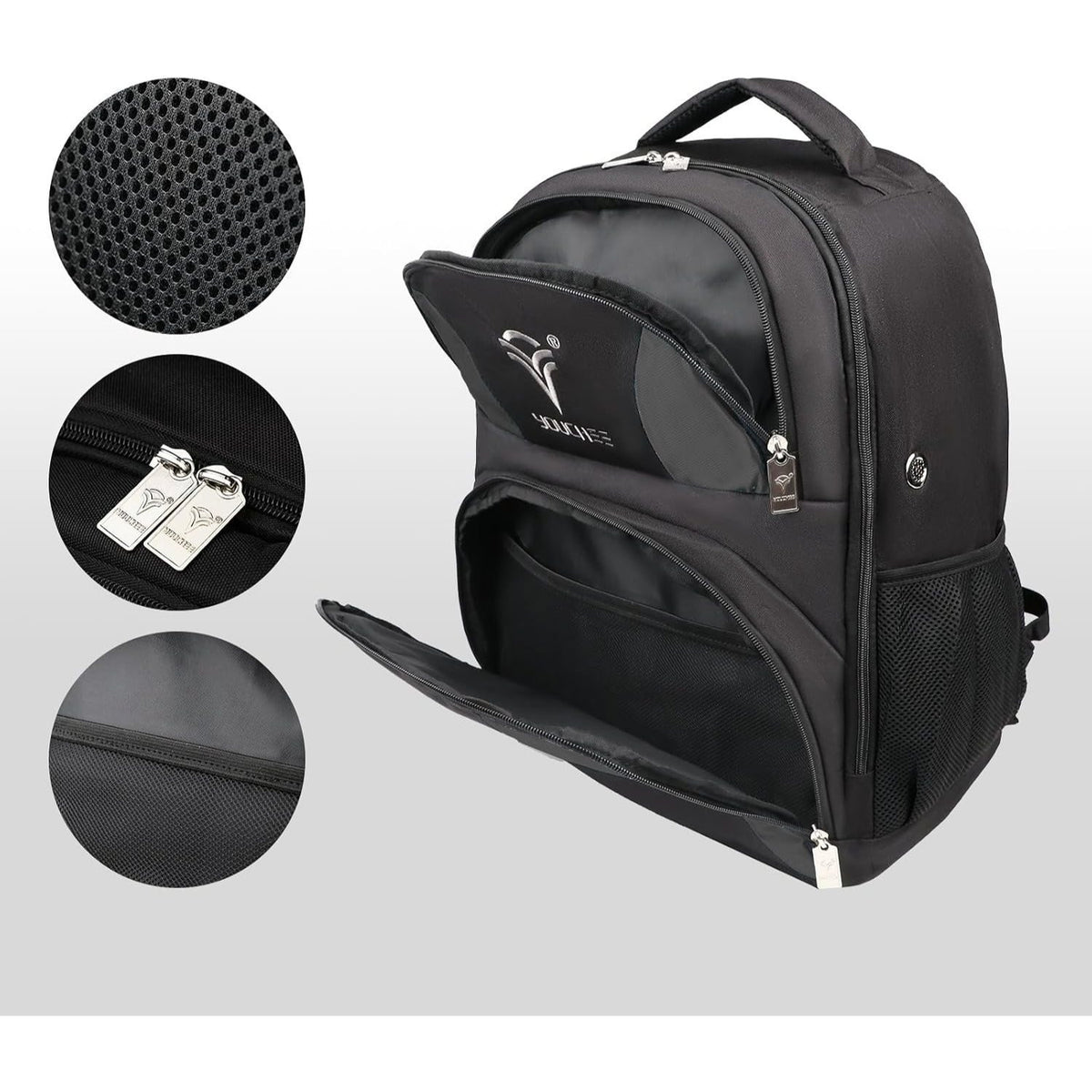 2 Ball Bowling Backpack, Holds 2 Bowling Balls, Bowling Shoe Compartment Fits Men's Size 15, Multiple Accessory Pockets, Padded Shoulder Straps, Bowling Gear Bag for Men & Women