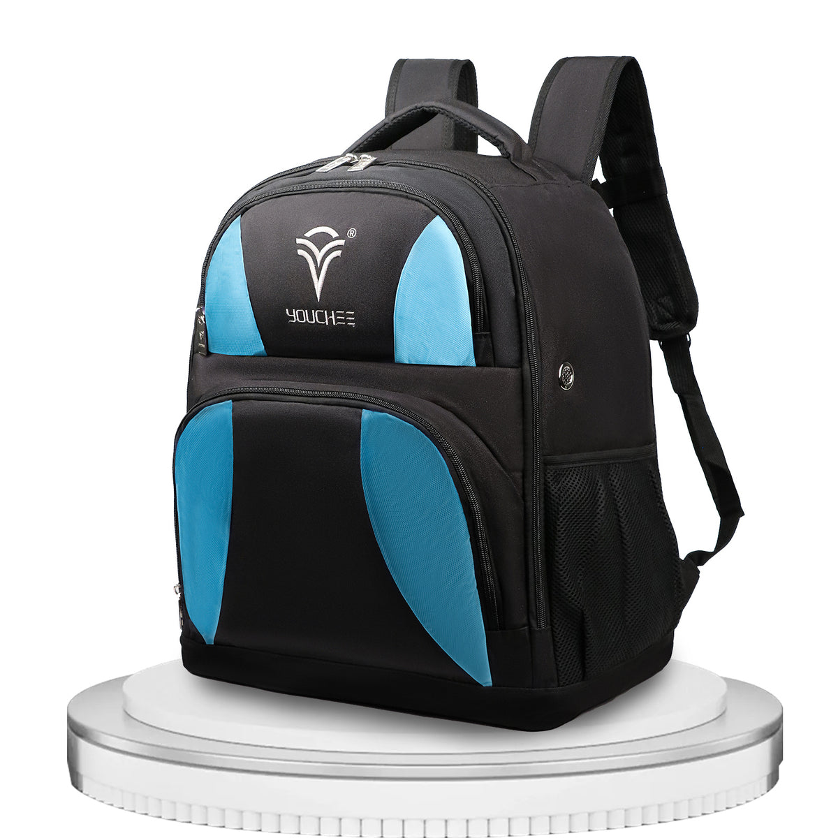 2 Ball Bowling Backpack, Holds 2 Bowling Balls, Bowling Shoe Compartment Fits Men's Size 15, Multiple Accessory Pockets, Padded Shoulder Straps, Bowling Gear Bag for Men & Women