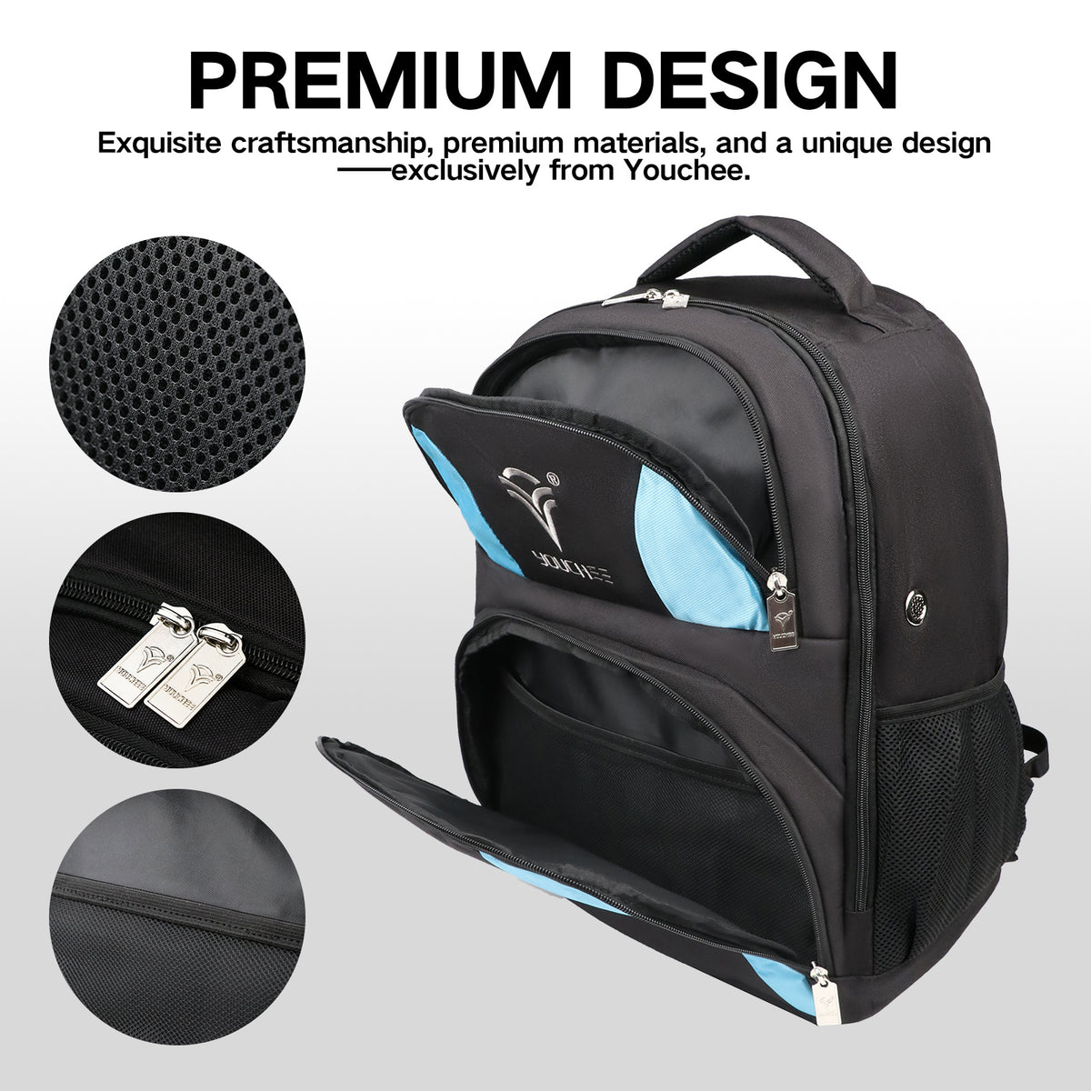 2 Ball Bowling Backpack, Holds 2 Bowling Balls, Bowling Shoe Compartment Fits Men's Size 15, Multiple Accessory Pockets, Padded Shoulder Straps, Bowling Gear Bag for Men & Women