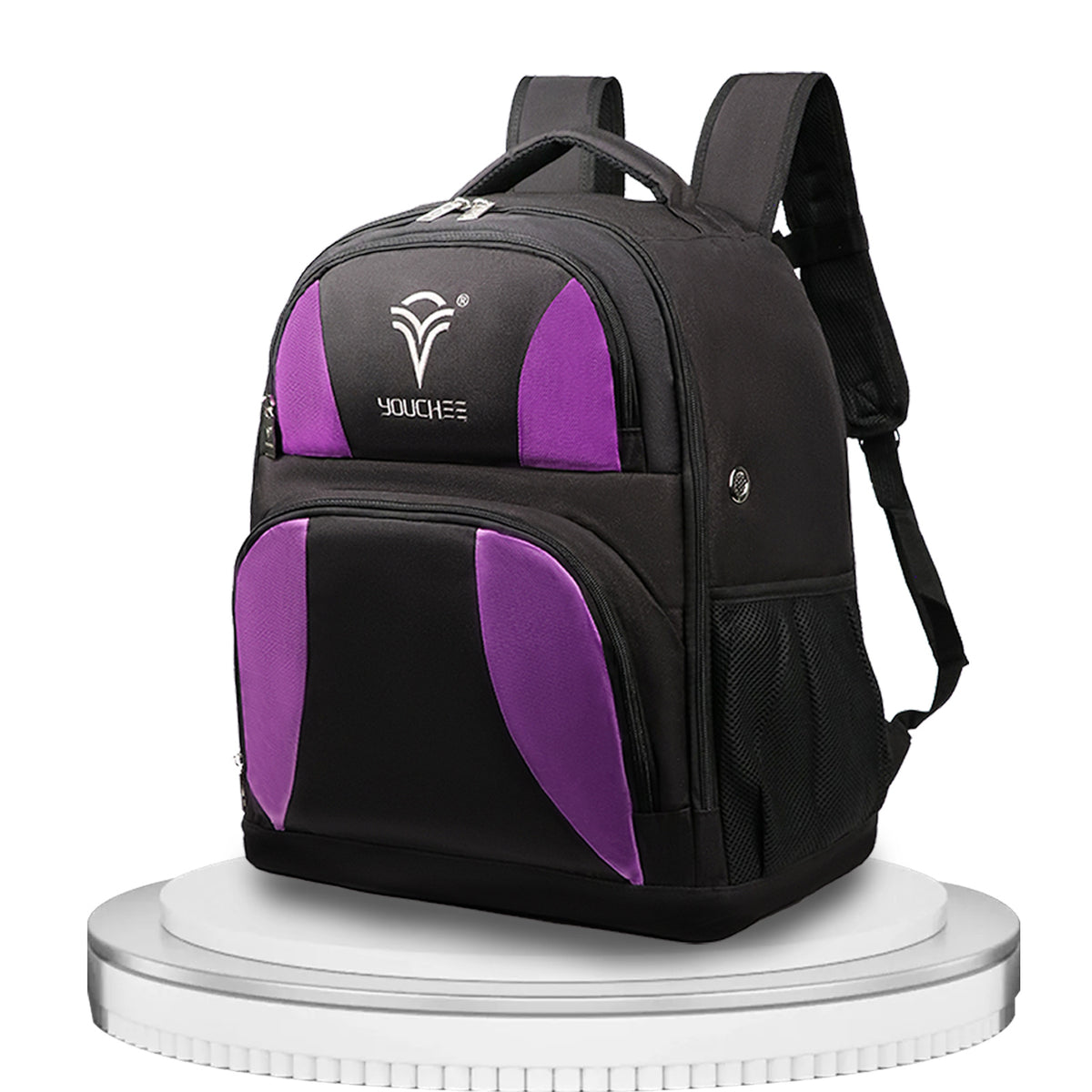 2 Ball Bowling Backpack, Holds 2 Bowling Balls, Bowling Shoe Compartment Fits Men's Size 15, Multiple Accessory Pockets, Padded Shoulder Straps, Bowling Gear Bag for Men & Women