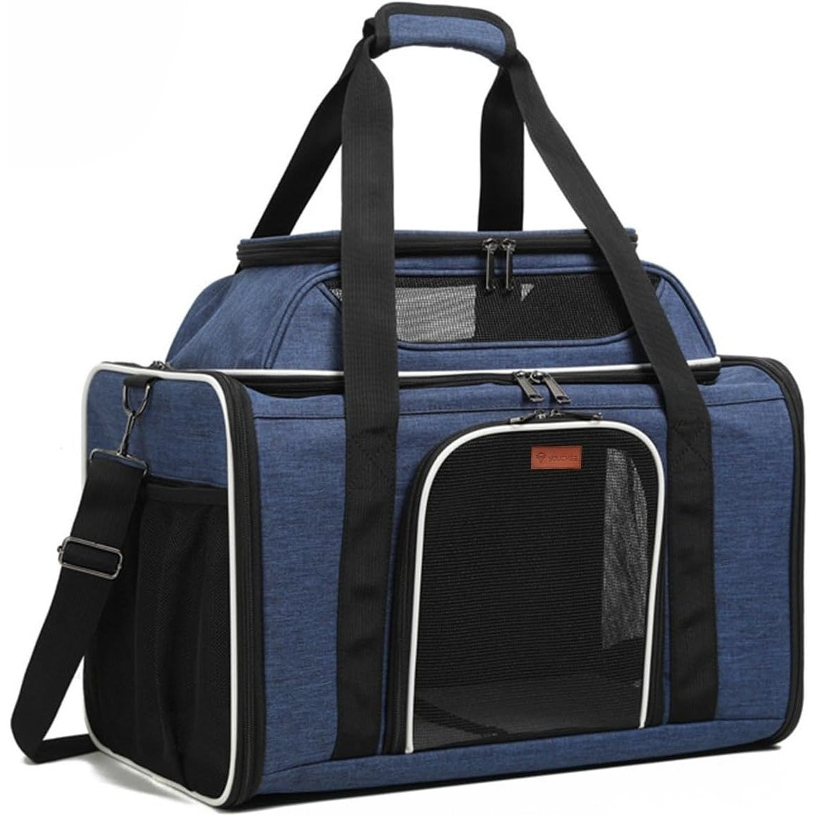 Youchee XL Soft-Sided Pet Carrier - 19" Extra Large Space for Cats & Dogs up to 25 lbs, Breathable Mesh Travel Bag, Sturdy & Collapsible Puppy Carrier for Road Trips and Vet Visits